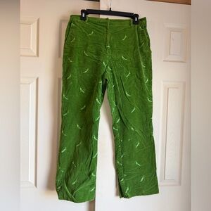 Vintage Lilly Pulitzer Vibrant Green Corduroy Pants Grasshoppers